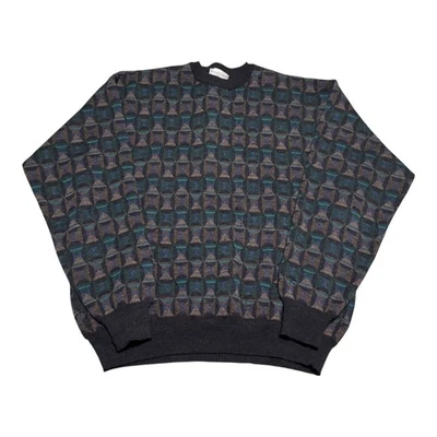 Vintage Tricots St. Raphael Geometric Multicolor Wool Sweater Men's XL - Image 1 of 4