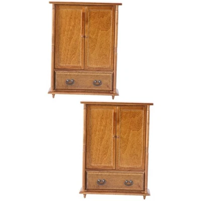  2 stücke Mini Haus Zubehör Retro Mini Möbel Modell Miniatur Kleiderschrank - Bild 1 von 4