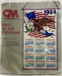 NEW 1984 CM Americana 7473 Felt Sequin Calendar Embroidery Kit 14x23 Vintg 14317 - Picture 1 of 2