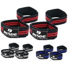 Weight Lifting Wrist Straps Figure eight 8 Padded Cuff Gym Deadlift Double Loop