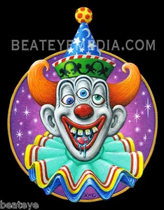 XNO-STICKER-CLOWN,CIRCUS,,HORROR,MONSTER,TATTOO,COMICS-STEPHEN KING,PENNYWISE - Picture 1 of 1