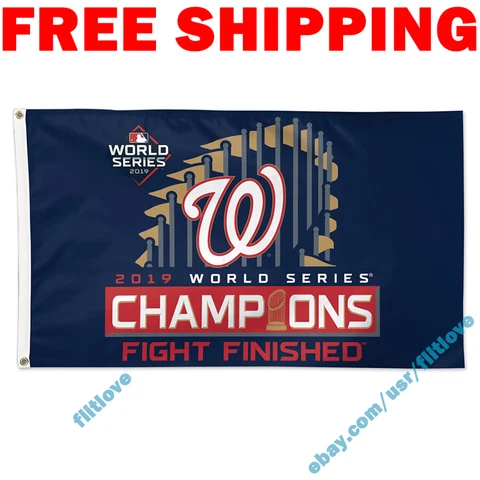 Deluxe Washington Nationals World Series Champions 2019 MLB Flag Banner 3x5 ft Cover