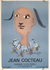 Affiche JEAN COCTEAU 1973 Exposition Galerie Lucie Weill - Paris - Picture 1 of 3