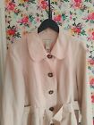 Fabulous Banana Republic Nude Linen Cotton Mix 3/4 Trench Coat L 14 Fully Lined