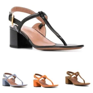 Women's Clip Toe Thong Block Heel Sandals Ankle Strap Casual Slingbacks Shoes L - Picture 1 of 16