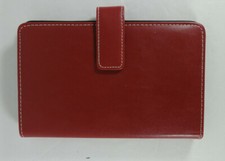 Business card collector wallet holds 66+ cards, 4 x 6 inches, red.