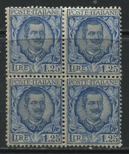 Italy 1926 1.25 lire block of 4 mint o.g. hinged - Picture 1 of 1