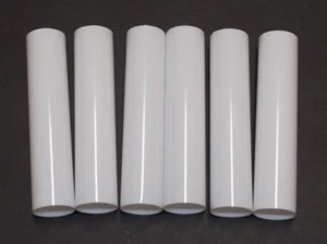 SET OF 6, 3 1/2" TALL WHITE PLASTIC CANDELABRA SOCKET CHANDELIER COVERS CCO3WJQ - Picture 1 of 2