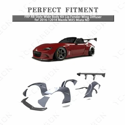 FRP RB Style Wide Body Kit Lip Fender Wing Diffuser for 16-18 Mazda MX5 Miata ND - Image 1 of 4