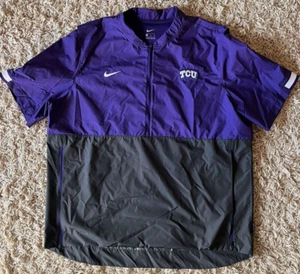 NIKE TCU Horned Frogs Baseball TEAM ISSUED Dugout Quarter-Zip Hot Jacket - XL - Picture 1 of 5