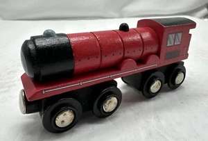 Maison Joseph Battat Holzeisenbahn Lokomotive Motor Holzeisenbahn magnetisch rot - Bild 1 von 23