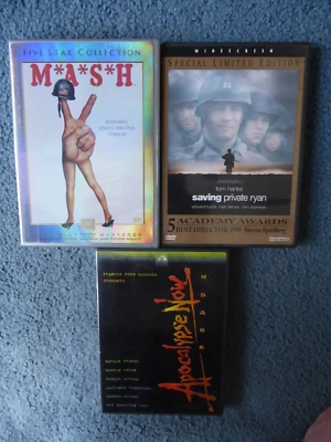 Army 3 DVD Classics: Saving Private Ryan, MASH & Apocalypse Now + Free Shipping - Image 1 of 4