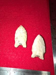 Punta de flecha dos cuádriceps acanalados paleo, artefactos - reliquias - Imagen 1 de 6