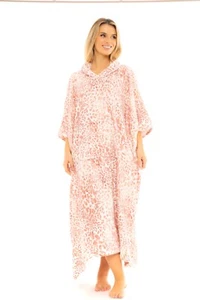 Poncho tumbona con capucha de lana suave de lujo para damas Suzy & Me en rosa o gris - Imagen 1 de 24