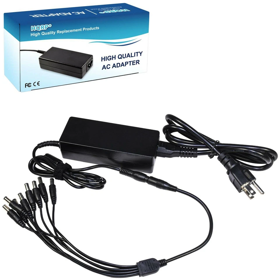 HQRP 12V 7A Power Supply Security Camera AC Power Adapter / 8-Way Splitter Cable