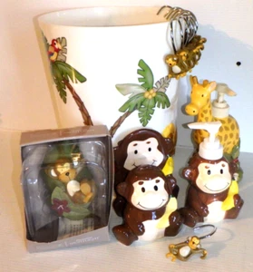 JUNGLE ZOO Kids Bath Set MONKEY GIRAFFE Nightlight Trash Soap Lotion Shower NEW - Picture 1 of 24