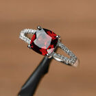 Red Garnet Ring January Birthstone Vintage Engagement Ring Natural Gemstone