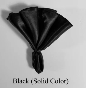 NEW - Men's Pouf Round Pocket Square Satin Hankie - Solid Color - More Colors - Picture 1 of 45