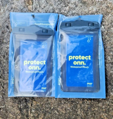 2 Pack Protect Onn Waterproof Pouch Dry Bag for Cells Phones up to 6" Kayak Boat - Image 1 of 4