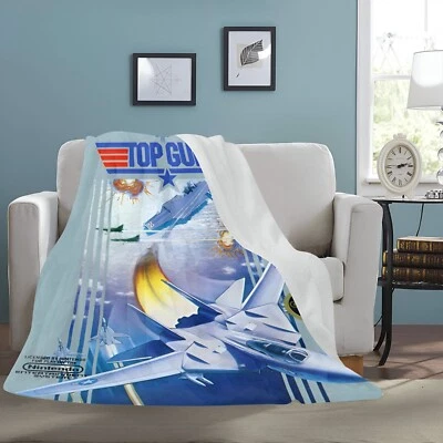 Vintage Style Retro TOP GUN NES Box Nintendo Ultra-Soft Micro Fleece Blanket - Image 1 of 4