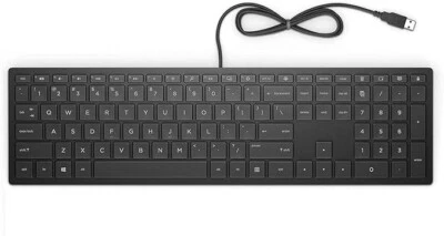 Teclado HP 300 Pavilion QWERTZ Negro USB Con Cable Diseño Alemán Nuevo - Imagen 1 de 4