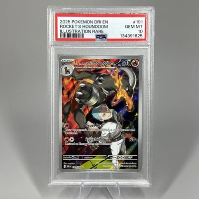 PSA 10 Pokémon Team Rocket’s Houndoom ex 191/182 Destined Rivals IR - Image 1 of 2