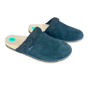 LL Bean Womens Go Anywhere Cozy Clog Size 8 Slip On Shoes Black Suede Leather - Picture 1 of 5