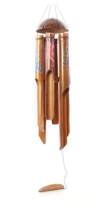 Bamboo And Coconut Wind Chimes 50CM Longest Chime Gecko Design Brand New - Picture 1 of 1
