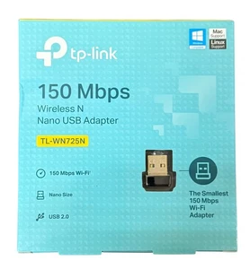 Adaptador inalámbrico N USB TP-Link TL-WN725N (EE. UU.) Ver 3.8 150 Mbps - NUEVO caja abierta - Imagen 1 de 4