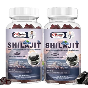 2x Premium Himalayan Shilajit Gummies with Ashwagandha Energy, Immunity Support - Picture 1 of 6