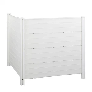 47"W X 46"H White Vinyl Privacy Fence Screen Kit to Enclose Trash Bins 2-Panels - Picture 1 of 8