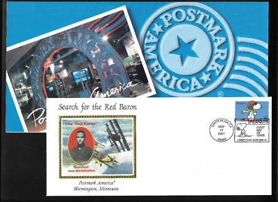 US FDC 2001 Peanuts Comic Strip in Folio from Mall of America Scott 3507 | - Image 1 of 2