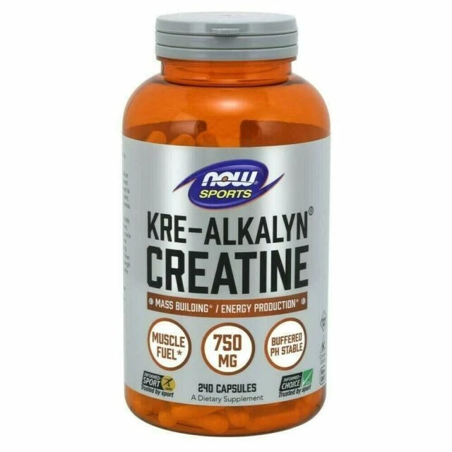 NOW Foods Kre-Alkalyn Creatine 750mg Dietary Supplement (240 Capsules)