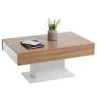 Coffee Table Antique Oak and White FMD