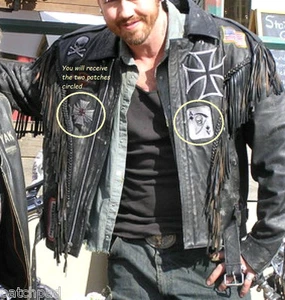 COMO SE VE EN LA PELÍCULA WILD HOGS OUTLAW MC GANG JUEGO DE HIERRO: TELA DE ARAÑA CRUZ + CRÁNEO - Imagen 1 de 4