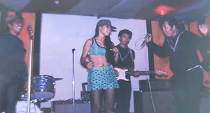 VTG Vietnam War Era Photo Slide Sexy Girl Singing On Stage Band 1960's  - Picture 1 of 5