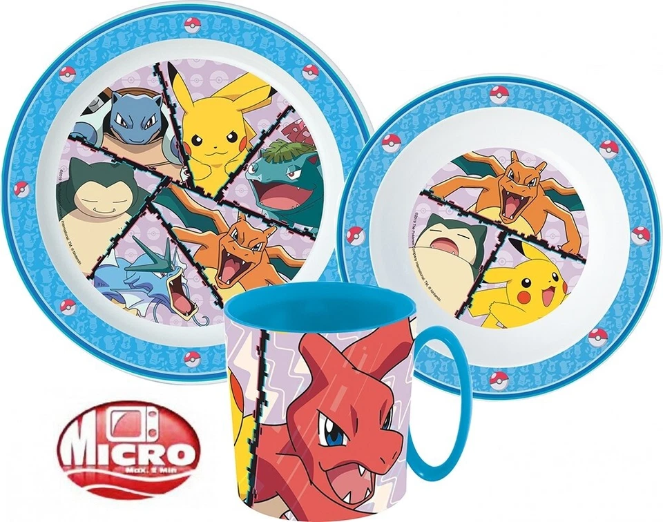 Pokémon Pikachu Gamer Geschirrset Besteck Set Frühstücks Kinder Kindergarten - Bild 1 von 1