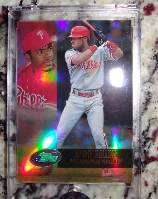 JIMMY ROLLINS (Philadelphia Phillies) 2002 TOPPS ETOPPS REFRACTOR ENCASED 28 - Image 1 of 4