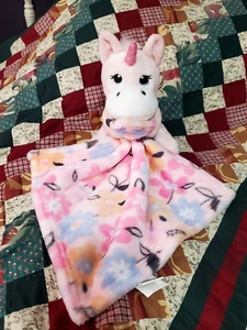 Little Beginnings Plush Pink Unicorn Lovey Lovie Security Blanket - Picture 1 of 11