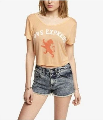 CAMISETA GRÁFICA RECORTADA SEXY EXPRESS NUEVA CON ETIQUETAS - LOVE EXPRESS LION Talla: Pequeña Foto 1 de 3