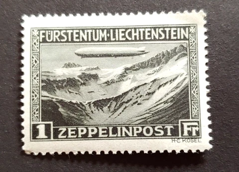 1931 ZEPPELIN 1FR  VF MNH LIECHTENSTEIN Cover