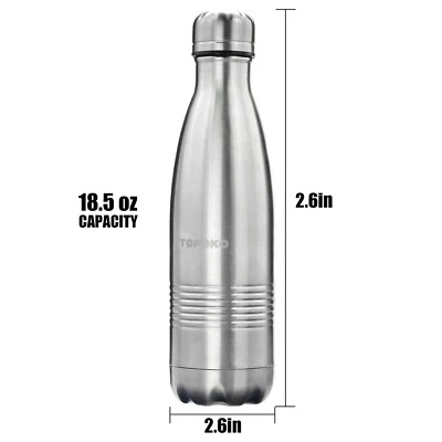 TOPOKO Cola Style Double Wall Stainless Steel Bottle Vacuum Insulated Leak Proof No BPA