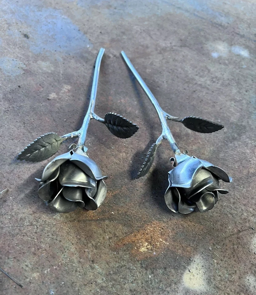 hand crafted welded, metal Single Rose By Mr. Welder,LLC - Image 1 of 4