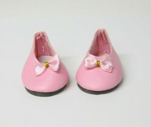Pink Slip-On Doll Shoes with Bow 2"  long X 1" Wide Size 8 - Antinas