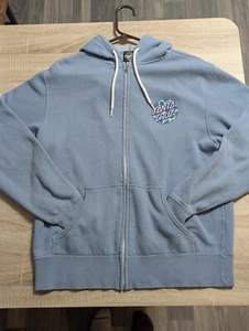 SANTA CRUZ Sky Blu Zip Up HOODIE Skater Gear - Picture 1 of 11