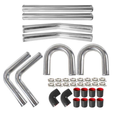 Universal 2" Inch Aluminum Intercooler Piping U-Pipe Kit w/Coupler and T-Clamps - Image 1 of 4