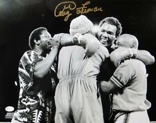 George Foreman Signed Autographed 11X14 Photo Vintage Post Fight Hug OA