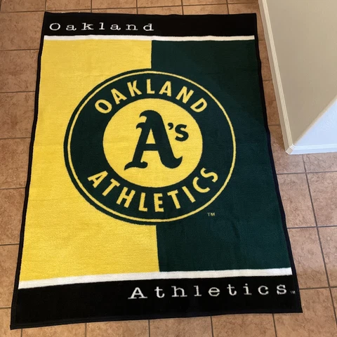 Oakland A's Athletics Biederlack Blanket Baseball MLB 76” x  57” Team Colors Cover