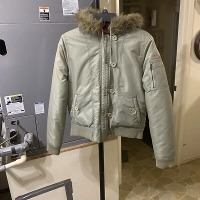 Roxy Jacket Womens Ski  With Fur Good Olive Green And Pink Lining Size L - Image 1 of 4