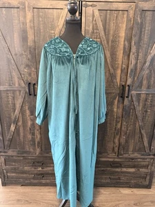 Vintage Kelly Women’s Zip-Front Long-Sleeve Robe - Emerald Green- XL - - Bild 1 von 11